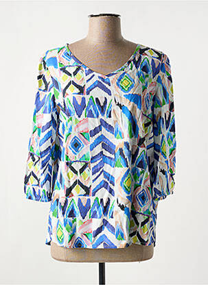 Blouse tissage popeline manches 3/4 bleu CECIL femme