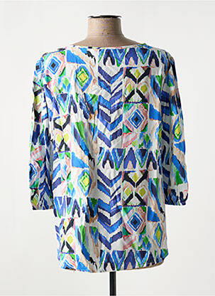 Blouse tissage popeline manches 3/4 bleu CECIL femme