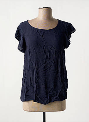 Blouse manches courtes manches courtes bleu ICHI femme