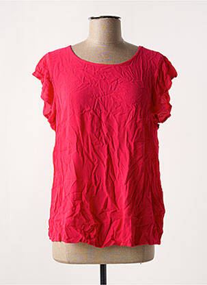 Blouse col rond manches courtes rose ICHI femme
