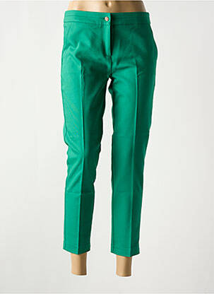Pantalon 7/8 taille à pinces taille normale vert MORGAN femme