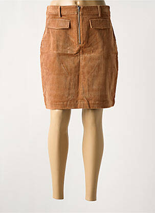 Jupe courte poches marron ICHI femme