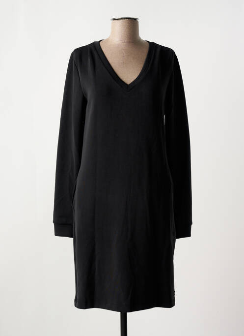 Robe mi-longue manches longues manches longues noir GARCIA femme