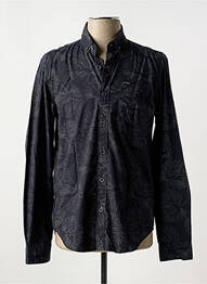 Chemise manches longues imprimé fantaisie noir GARCIA homme