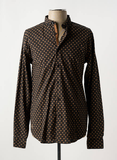 Chemise manches longues imprimé fantaisie noir DEELUXE homme