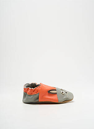 Chaussons/pantoufles semelle extérieure cuir bout rond orange BELLAMY fille