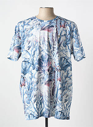 T-shirt broderie manches courtes bleu GARCIA homme