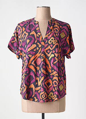 Blouse imprimé fantaisie manches courtes violet B.YOUNG femme