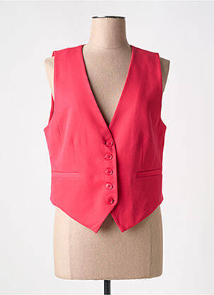 Gilet sans manche coupe droite rose KAFFE femme