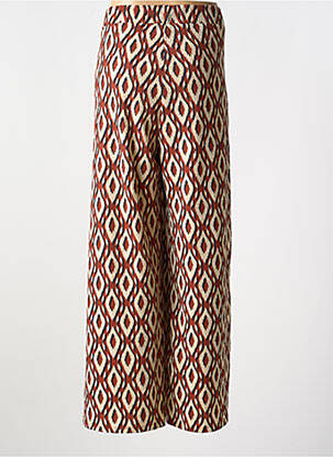 Pantalon droit tissage crêpe taille normale marron GARCIA femme