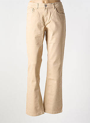 Jeans coupe droite broderie rivets taille normale beige B.YOUNG femme