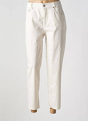 Pantalon droit stretch taille normale beige ANNA MONTANA femme