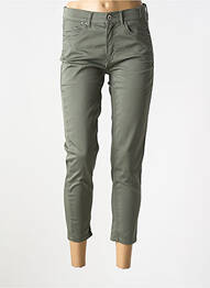 Pantalon 7/8 tissage popeline taille normale vert ANNA MONTANA femme