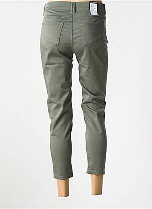 Pantalon 7/8 tissage popeline taille normale vert ANNA MONTANA femme