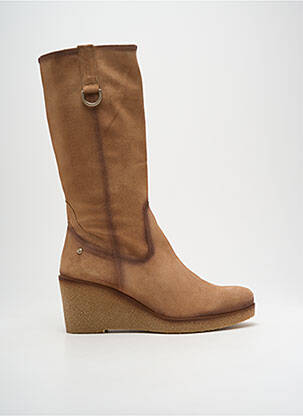 Bottes nubuck talon de 7 à 9cm marron DESIREE femme
