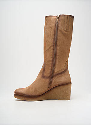 Bottes nubuck talon de 7 à 9cm marron DESIREE femme