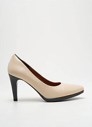 Escarpins tissage satiné talon de 7 à 9cm beige DESIREE femme