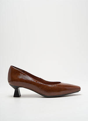 Escarpins tissage vernis talon de 4 à 6cm marron DESIREE femme
