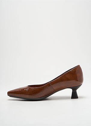 Escarpins tissage vernis talon de 4 à 6cm marron DESIREE femme