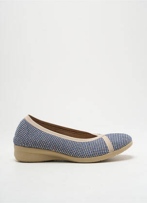 Chaussons/pantoufles tissage satiné talon plat jusqu'à 3cm bleu TUPIE femme