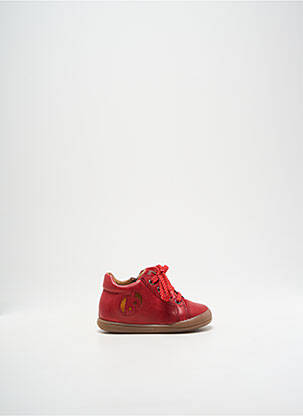 Bottillons tissage satiné bout rond rouge BABYBOTTE garçon