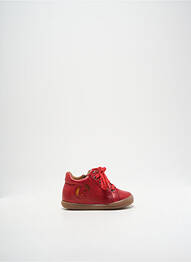 Bottillons tissage satiné bout rond rouge BABYBOTTE garcon