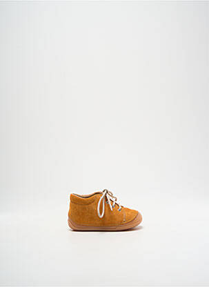 Bottillons nubuck bout rond orange BABYBOTTE garçon
