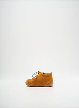 Bottillons nubuck bout rond orange BABYBOTTE garçon