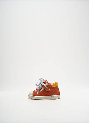 Bottillons nubuck bout rond orange BABYBOTTE garçon