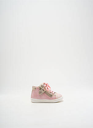 Baskets matière lisse bout rond rose BABYBOTTE fille