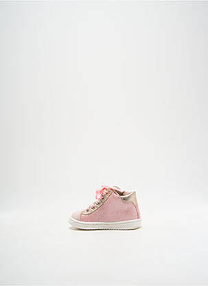 Baskets matière lisse bout rond rose BABYBOTTE fille