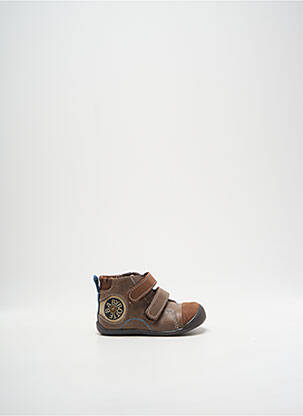 Bottines/boots tissage satiné bout rond marron BABYBOTTE garçon