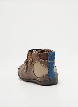 Bottines/boots tissage satiné bout rond marron BABYBOTTE garçon