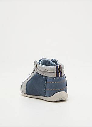 Bottillons tissage satiné bout rond bleu BABYBOTTE garçon