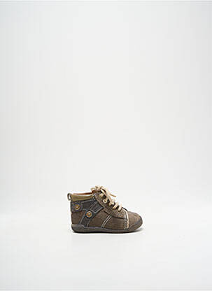 Bottillons nubuck bout rond gris BABYBOTTE garçon