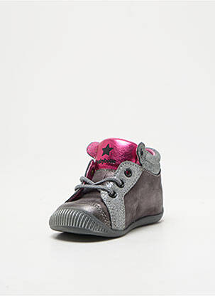Bottillons effet froissé bout rond argent BABYBOTTE fille