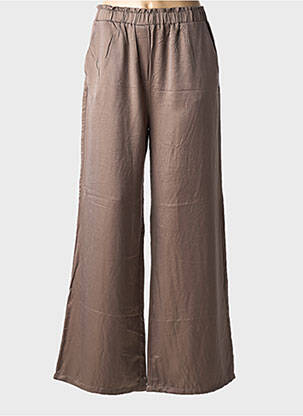 Pantalon flare taille élastique taille normale marron AN' GE femme