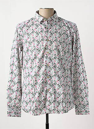 Chemise manches longues imprimé fantaisie blanc DELAHAYE homme