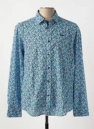 Chemise manches longues coupe cintrée bleu DELAHAYE homme