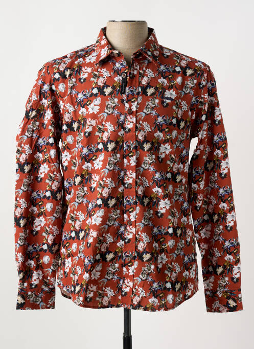 Chemise manches longues orange DELAHAYE pour homme