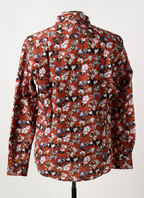 Chemise manches longues orange DELAHAYE pour homme