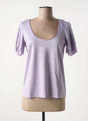 T-shirt stretch manches courtes violet LES P'TITES BOMBES femme