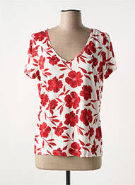 T-shirt col v manches courtes rouge LES P'TITES BOMBES femme