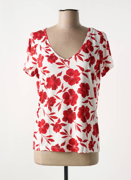 T-shirt col v manches courtes rouge LES P'TITES BOMBES femme