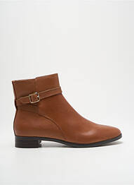 Bottines/boots tissage satiné talon plat jusqu'à 3cm marron EMILIE KARSTON femme