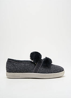 Chaussons/pantoufles tissage satiné talon plat jusqu'à 3cm gris ROMIKA femme