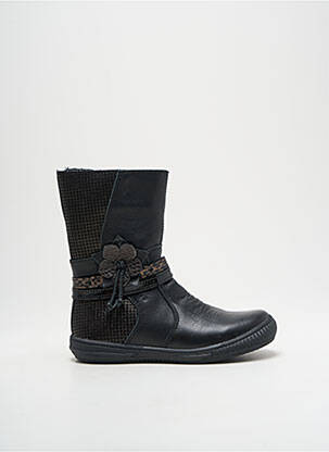 Bottes tissage satiné bout rond noir BOPY fille
