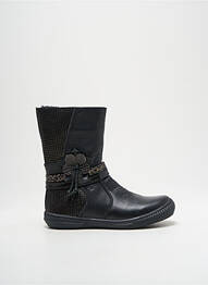 Bottes tissage satiné bout rond noir BOPY fille