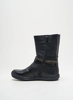 Bottes tissage satiné bout rond noir BOPY fille