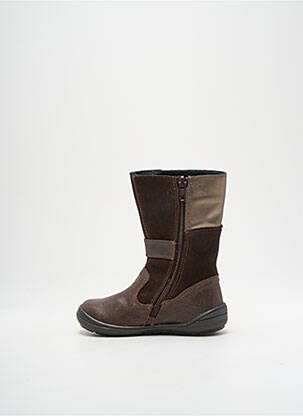 Bottes tissage satiné bout rond marron BOPY fille